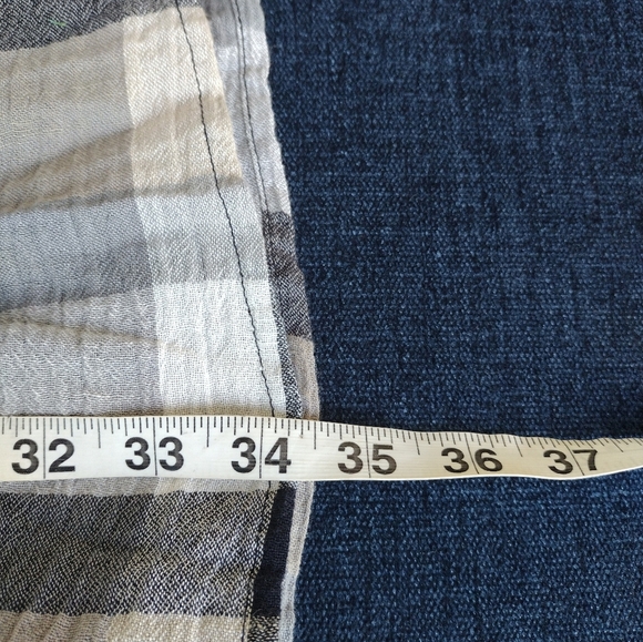 Anthropologie Maeve Plaid Kimono Belted Tunic Dress Black Tan White XS New - Picture 8 of 8